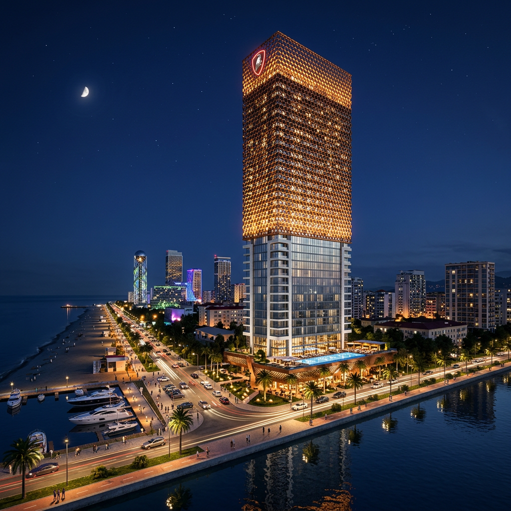 Night illumination — Black Sea waterfront