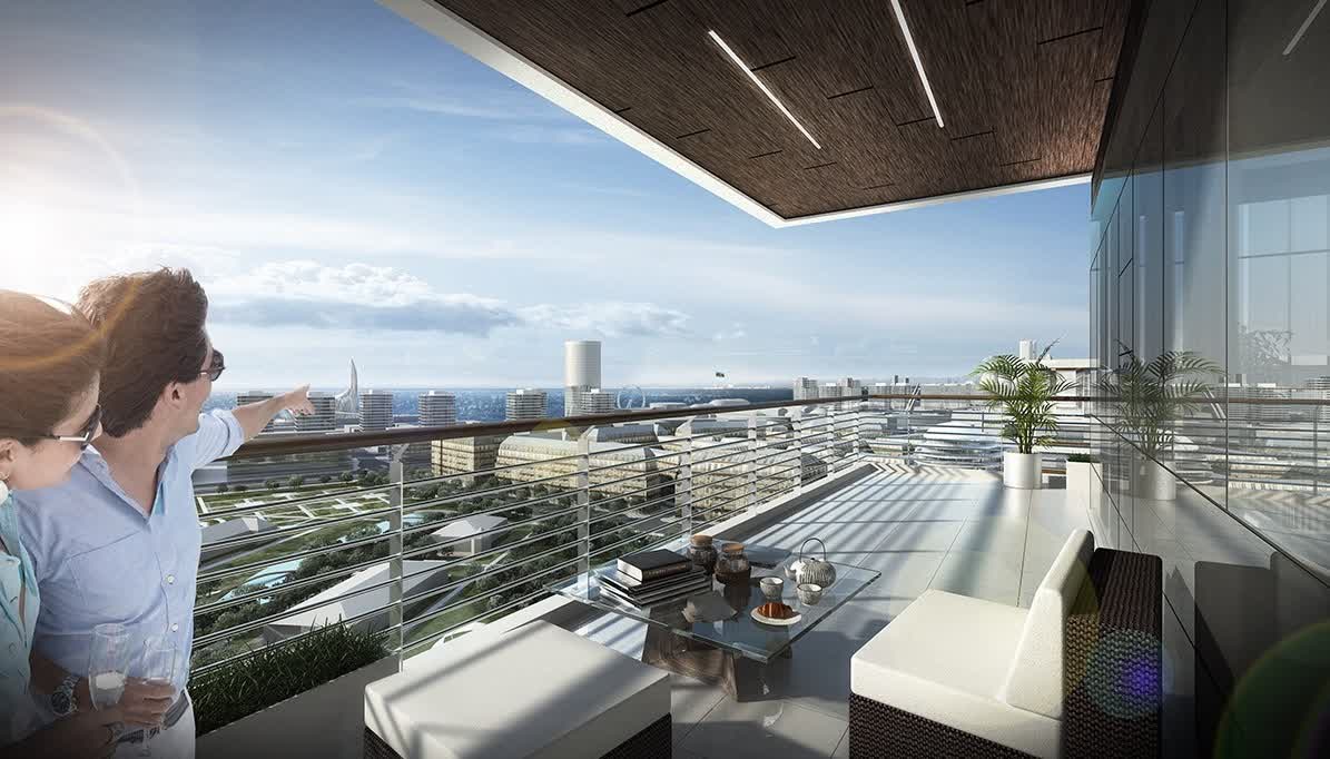 Upper-floor terrace overlooking the White City master plan