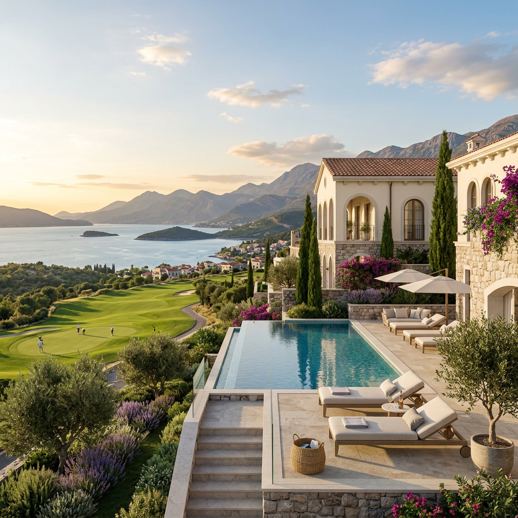 Infinity pool terrace — panoramic bay views